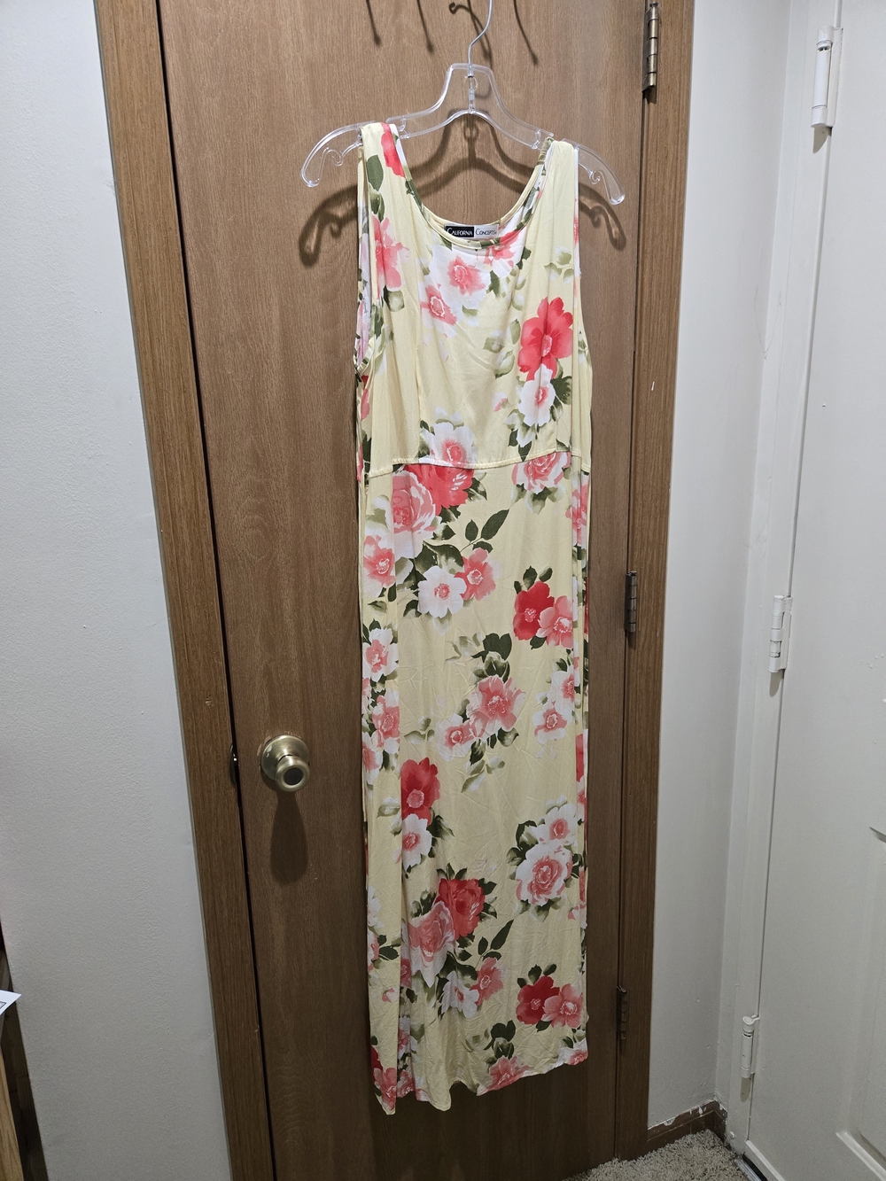 Vintage 90s California Concepts Floral Maxi Sundress Size 14 100% Rayon Cottagec